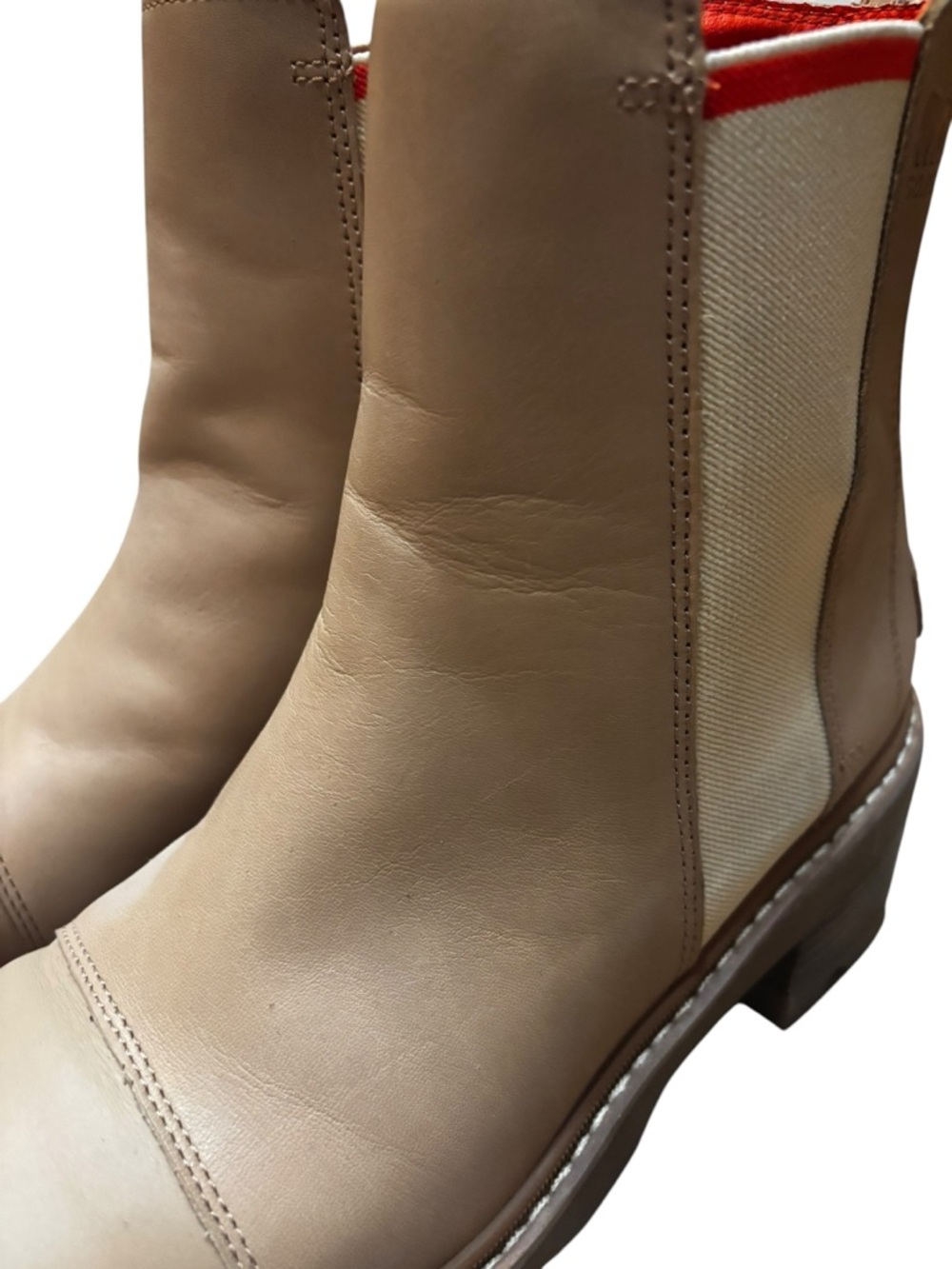 Sorel Women's Beige Round toe Cushioned Pull On Joan Now Chelsea Boots Sz 9 - Picture 2 of 7